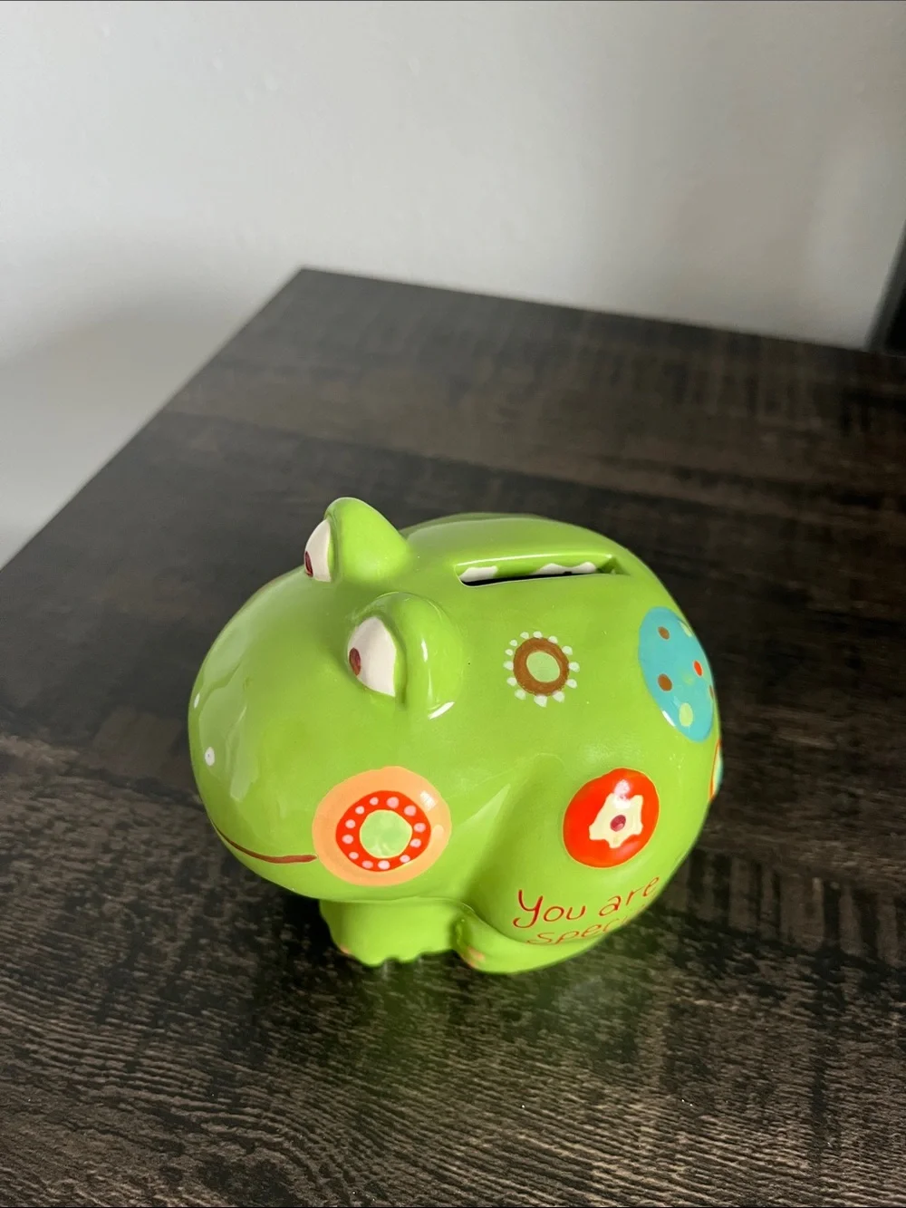 Green Ceramic Frog Coin Bank - 